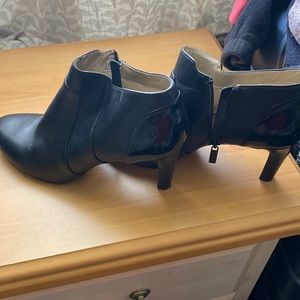 Black high heel ankle boots